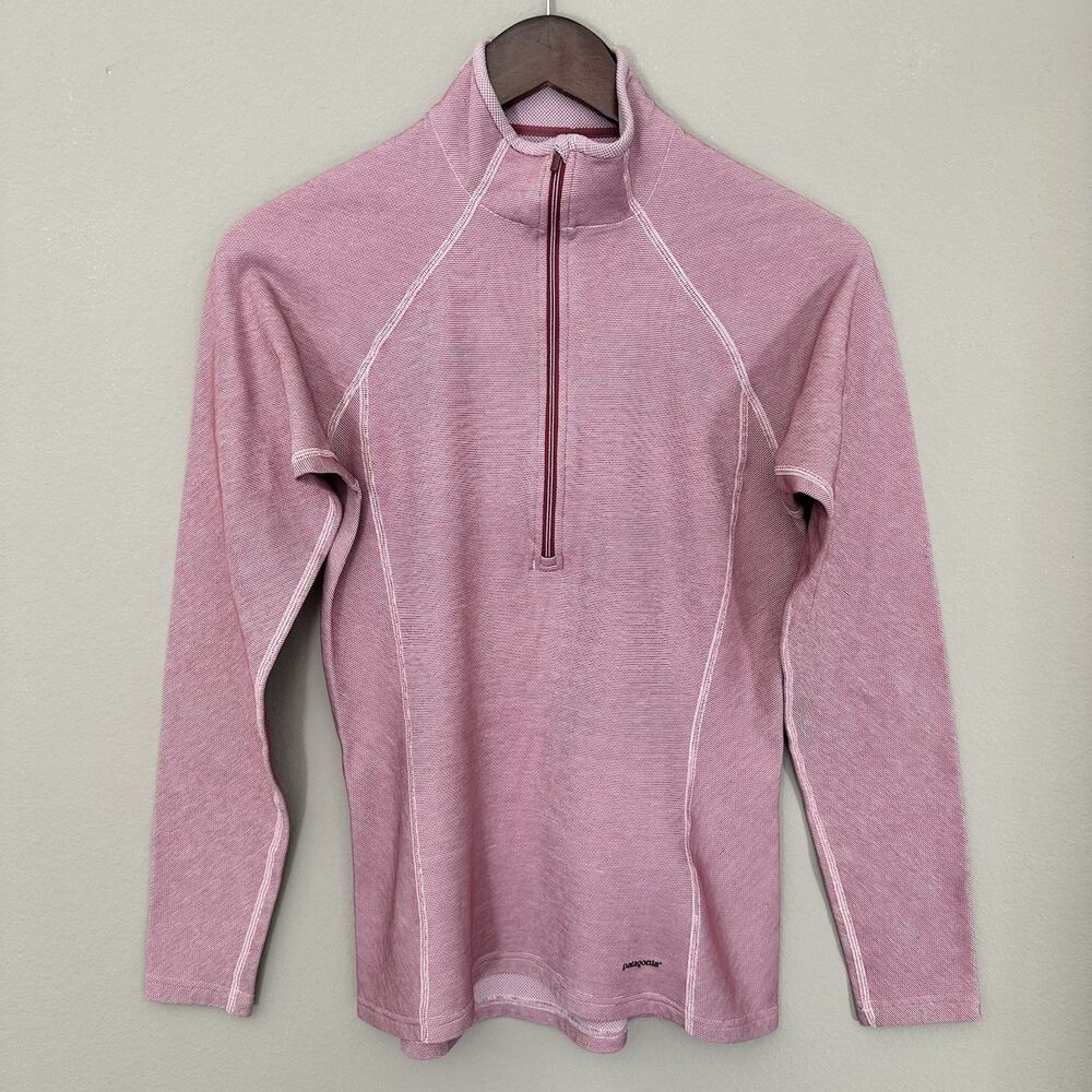 Patagonia Pink Quarter Zip Pullover Base Layer M Gorpcore Granola Girl Outdoor